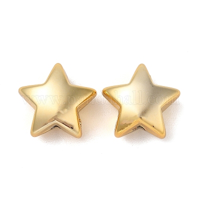 CCBプラスチックビーズ  スター  ゴールドカラー  19x18x11mm  穴：2mm&nbsp;CCB-B003-35A-G-1