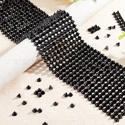 Wholesale FINGERINSPIRE 1 Yard Black Flatback Punk Rock Bead