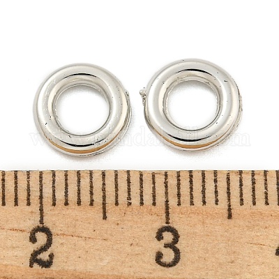 CCBプラスチックビーズ  丸いリング  プラチナ  8x1.8mm  穴：4mm&nbsp;CCB-L014-01C-P-1