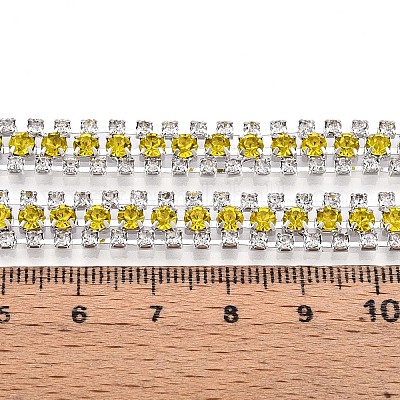 鉄ラインストーンカップチェーン  スプールで  銀  ゴールド  8.5x3mm  約14.99フィート（4.57m）/ロール&nbsp;CH-T006-04S-07-1
