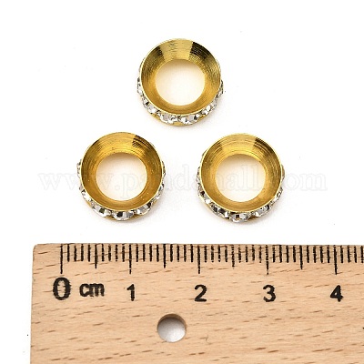 Brass Rhinestone Spacer Beads&nbsp;RSB094-1G-1