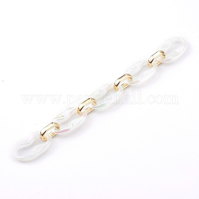 Transparent Acrylic & CCB Plastic Linking Cable Chains&nbsp;AJEW-JB00911-01-1