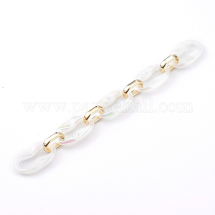 Transparent Acrylic & CCB Plastic Linking Cable Chains AJEW-JB00911-01-1