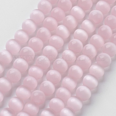 キャッツアイビーズ  ラウンド  ミスティローズ  8mm  穴：1mm  約48~50個/連  14~14.5インチ&nbsp;CER8mm56-1