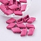 Spray Painted Alloy Multi-Strand Links, For Tile Elastic Bracelets Making, Rhombus, Deep Pink, 14x8x4.8mm, Hole: 0.8mm