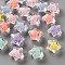 Transparent Acrylic Beads, Bead in Bead, Faceted, Star, Mixed Color, 14x15x8.5mm, Hole: 2mm, about 518pcs/500g