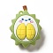 Fruit Theme PVC Pendants, Durian, Dark Sea Green, 53.5x40.5x23mm, Hole: 3mm