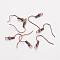 Brass Earring Hooks, Ear Wire, with Horizontal Loop, Nickel Free, Red Copper, 17~19x16~18x0.6~0.7mm, 21~22 Gauge, Hole: 2mm