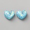 Resin Cabochons, Heart, Light Blue, 16x18x9.5mm