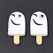 Resin Cabochons, Ice Lolly, White, 32.5x16.5x7mm