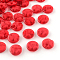 Translucent Pattern Buttons, Resin Button
, Cerise, about 14mm in diameter, hole: 1mm, about 270pcs/bag