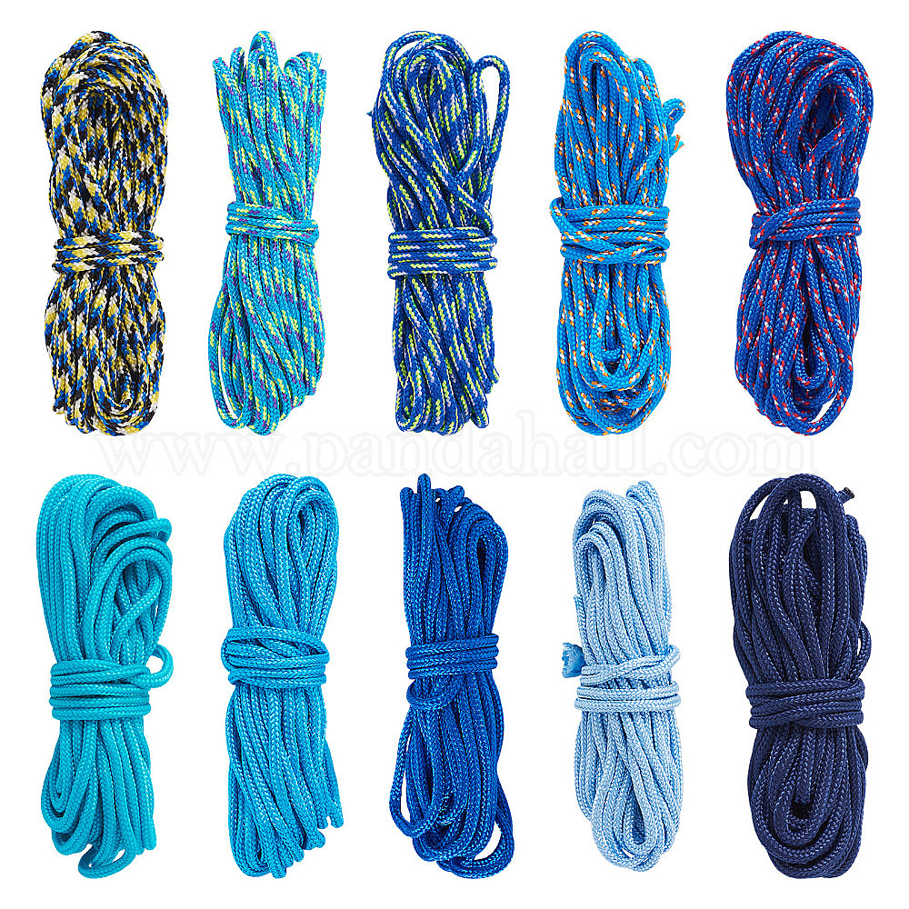 Wholesale 40M 10 Styles 2mm Polyester & Spandex Cord Ropes - Pandahall.com