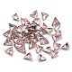 ガラスラインストーンカボション  バックメッキ  三角形  ライトアメジスト  6x7x3mm&nbsp;FIND-C039-07D-1