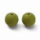 シリコンビーズ  ラウンド  オリーブ  14.5~15mm  穴：2.2mm&nbsp;SIL-WH0012-001F-1
