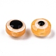 樹脂ビーズ  フラットラウンド  ナザールボンジュウ  オレンジ  7.5~8x5~6mm  穴：1.8~2mm&nbsp;RESI-S339-6x8-23-3