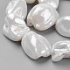 シェルパールビーズ連売り  ナゲット  ホワイトスモーク  9~28x8~27x7~20mm  穴：1mm  約17~23個/連  15.7インチ（39.8cm）&nbsp;X-BSHE-K010-08A-2