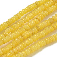 染め天然淡水シェルビーズ連売り  ロンデル  ゴールド  1~4.5x4~4.5x2~4.5mm  穴：0.5mm  約159個/連  15.12''（38.4センチメートル）&nbsp;BSHE-G039-07F