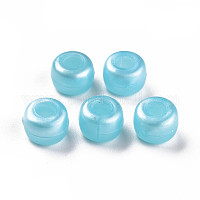 プラスチックパールビーズ  バレル  ライトスカイブルー  9x6mm  穴：3.5mm  約1900個/500g&nbsp;KY-R019-01F