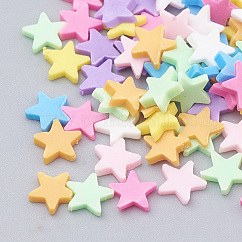 Handmade Polymer Clay Nail Art Decoration, Fashion Nail Care, No Hole, Star, Mixed Color, 4~5x5~6x0.5~1mm, about 35000~40000pcs/500g