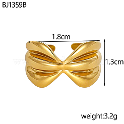 304 Stainless Steel Open Cuff Rings for Women&nbsp;SA-OY003-51G