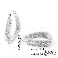 真鍮の三角フープピアス  銀  28x6mm&nbsp;NC6749-1