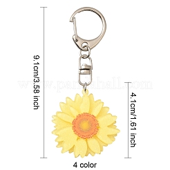 Acrylic Daisy Pendant Decoration&nbsp;HJEW-YW00028-01
