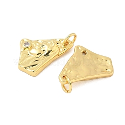 Brass Micro Pave Clear Cubic Zirconia Pendants&nbsp;KK-B139-24B-G