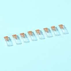 ガラス瓶 ガラスボトル ビーズ容器 18個  コルク栓付き  ウィッシングボトル  透明  1.8x1cm  穴：0.65のCM  容量：1ml（0.03液量オンス）&nbsp;CON-FS0001-16