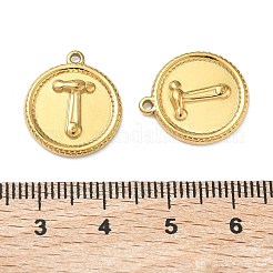 304ステンレスペンダント  ハンマーチャーム付きフラットラウンド  イオンプレーティング（ip）  18KGP本金メッキ  18x16x2.5mm  穴：1.2mm&nbsp;STAS-C167-02G