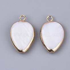 Edge Plated Freshwater Shell Pendants&nbsp;SHEL-S276-37