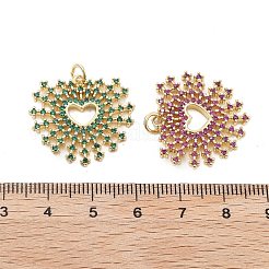 Brass Micro Pave Cubic Zirconia Pendants&nbsp;KK-Q006-35G-M