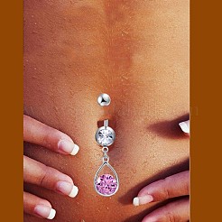 Brass Cubic Zirconia Navel Ring&nbsp;AJEW-EE0004-47A