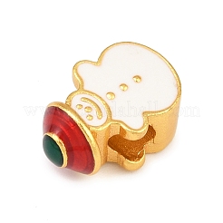 Christams Brass Enamel European Beads&nbsp;LS-KK-F922-03D-G