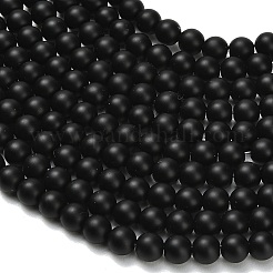 Natural Black Onyx(Dyed & Heated) Beads Strands&nbsp;G-Z024-01B-6mm