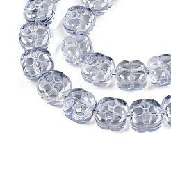 電気メッキガラスビーズセット  プラム  ライトスチールブルー  10x10x6mm  穴：0.9mm  約64~66個/連  24.69~25.87''（62.72~64.68センチメートル）&nbsp;EGLA-T021-06I