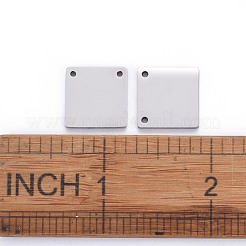 変色しにくい304ステンレススチールリンクコネクター  手動研磨  空白タグのスタンプ  正方形  ステンレス鋼色  15x15x1.8mm&nbsp;STAS-I140-34S