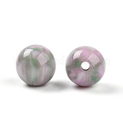 樹脂ビーズ  ラウンド  ツートン  スミレ  10mm  穴：2mm&nbsp;X1-RESI-YW0004-28B-03