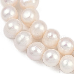 天然養殖淡水パールビーズ連売り  ポテト  グレード4a++  貝殻色  9~10mm  穴：0.7mm  約39~46個/連  13.98~15.43''（33.5~39.2センチメートル）&nbsp;PEAR-I007-07Z-07C