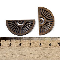 ウォールナットウッドペンダント  半円  ココナッツブラウン  16x30x2.5mm  穴：1.6mm&nbsp;WOOD-A025-03