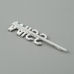 Word MISS Alloy Rhinestone Hair Bobby Pins&nbsp;FIND-WH0152-34D-S
