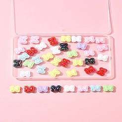 UVメッキ不透明アクリルビーズ40個。  虹色の  蝶結び  ミックスカラー  17x20.5x10.5mm  穴：3.5mm&nbsp;OACR-FS0002-28