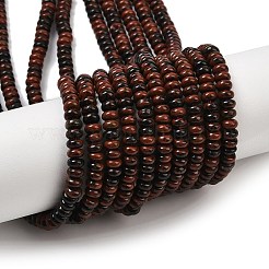 天然石マホガニーオブシディアンビーズ連売り  ロンデル  4x2~2.5mm  穴：1mm  約164個/連  15.04''（38.2センチメートル）&nbsp;G-K343-C50-01