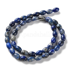 天然石ラピスラズリビーズ連売り  ライス  9x6mm  穴：1mm  約44個/連  15.94インチ（40.5cm）&nbsp;G-I369-B15-01