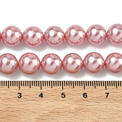 電気めっきシェルパールビーズ連売り  ラウンド  淡いバイオレットレッド  10mm  穴：0.8mm  約39個/連  15.67''（39.8センチメートル）&nbsp;BSHE-G041-10mm-05