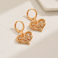 Fashionable Fringed Heart Tassel Brass Hoop Earrings&nbsp;IJ9645