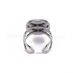 Tarnish Resistant 201 Stainless Steel Cuff Ring Findings&nbsp;STAS-S080-040C-P