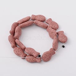 Fish Synthetic Lava Rock Beads Strands&nbsp;G-N0109-19