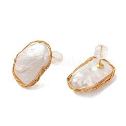 Sterling Silver Stud Earrings&nbsp;EJEW-K273-38G