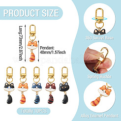10Pcs Cat Alloy Enamel Pendant Decorations&nbsp;HJEW-TAC0178