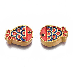 Rack Plating Alloy Enamel Beads&nbsp;ENAM-N056-037B